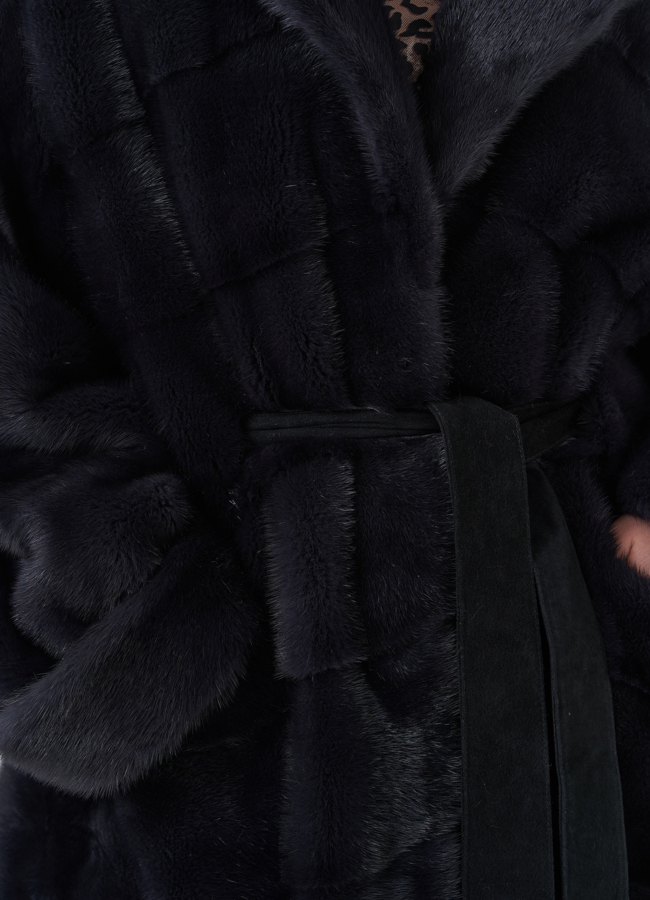 Норковая шуба с английским воротником  модель № 24645 в рассрочку