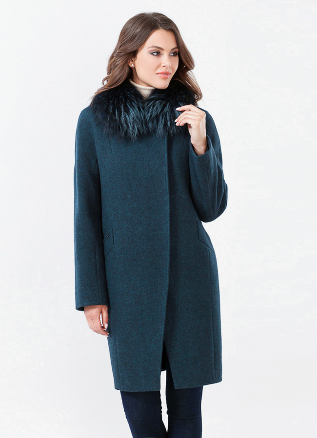 Утепленное пальто Avalon модель № 2555 меха малина