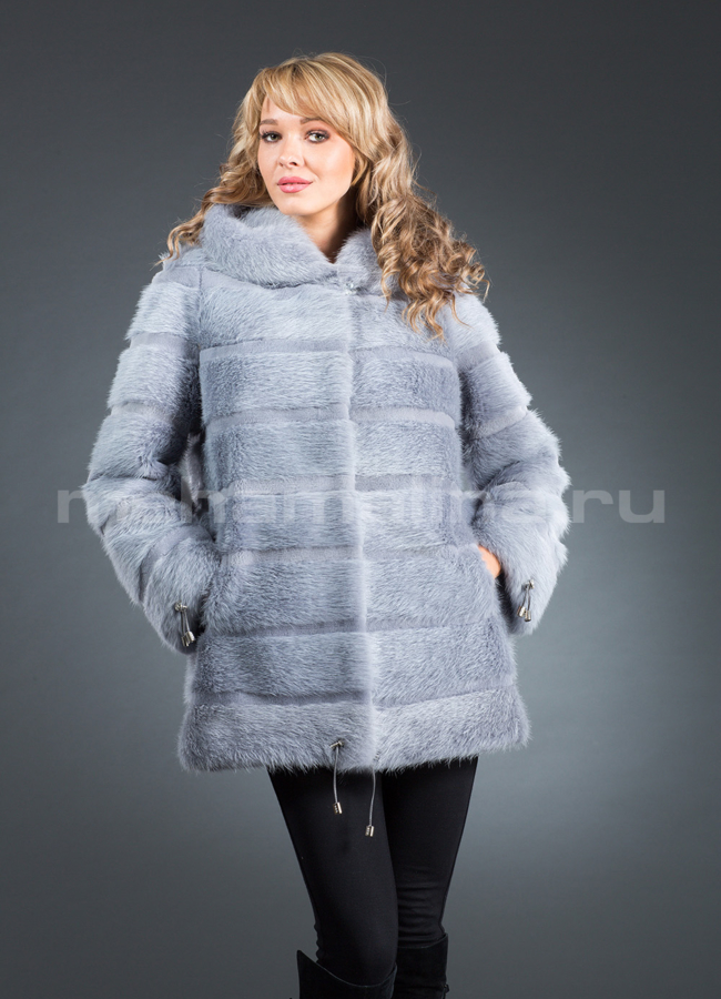Шуба нутрия.  модель № S-150 меха малина