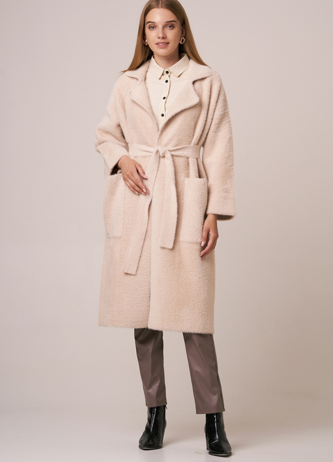 Светлый кардиган на поясе модель № 17956 универмаг малина