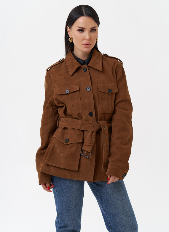 Куртка - сафари женская из натуральной замши