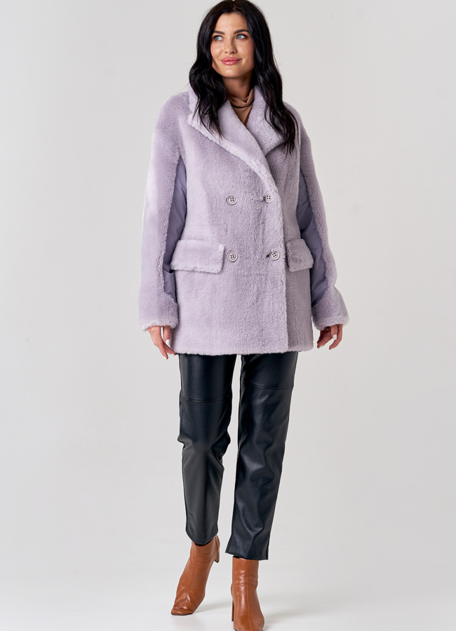 Женский комбинированный пуховик  модель № 21557 универмаг малина