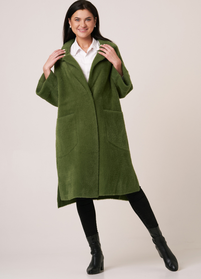 Пальто из микроворса модель № 1856 универмаг малина