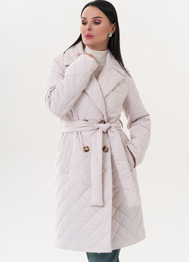 Женское полупальто под пояс модель № 26612 универмаг малина