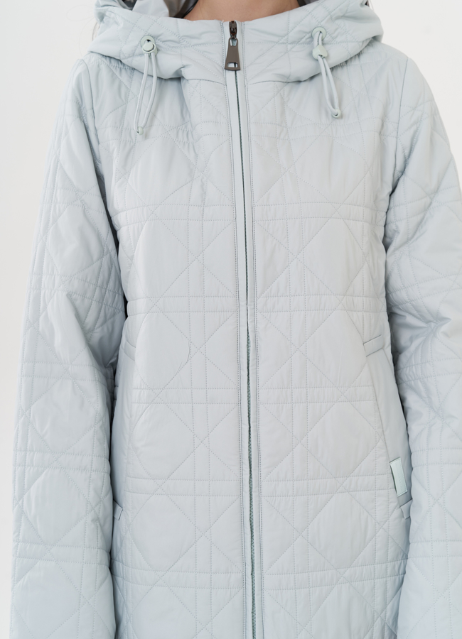 Стеганое пальто с капюшоном модель № 27009 универмаг малина