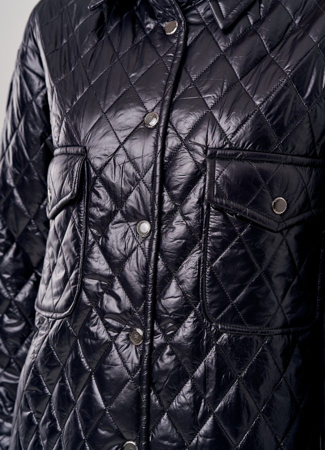 Полупальто-рубашка черного цвета модель № 38 универмаг малина