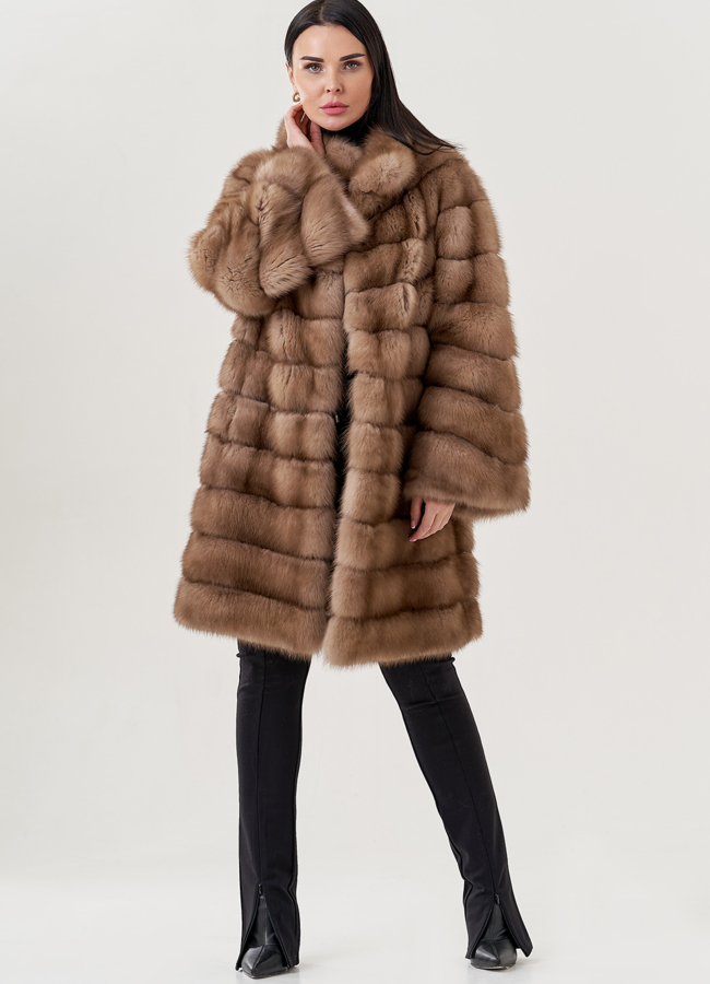 Шуба из куницы в цвете тор-тор модель № 77588 универмаг малина