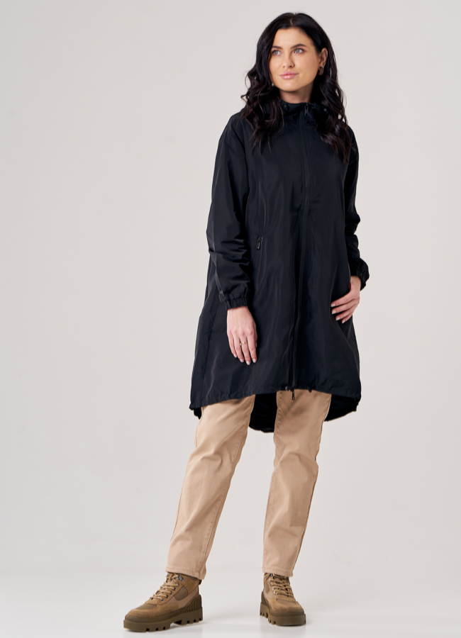 Плащ женский черного цвета модель № 20777 в кредит