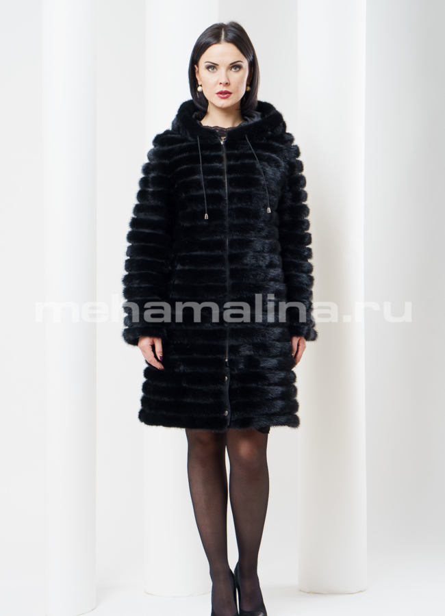 Облегченная шуба из норки модель № S-353 в кредит