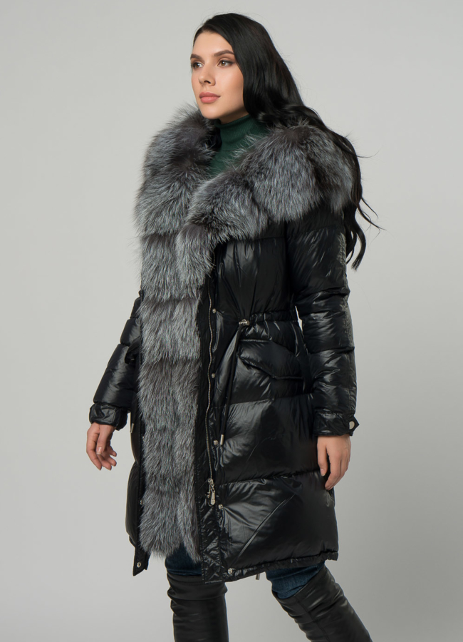 Парка с мехом чернобурки модель № 21882 универмаг малина