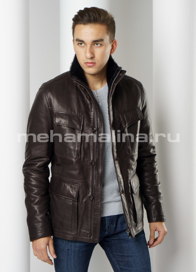 Натуральная дубленка модель № DM-118 универмаг малина