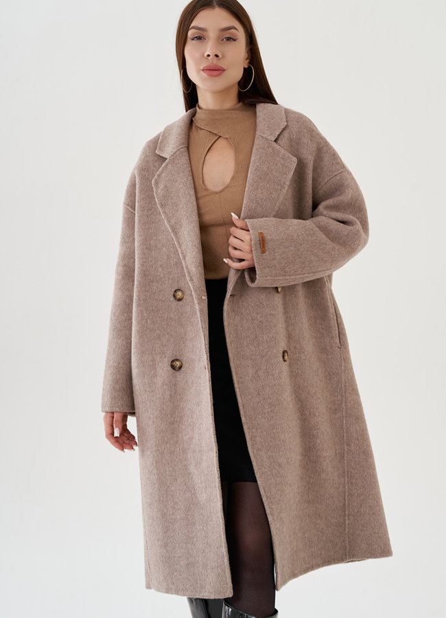 Удлиненное женское пальто  модель № 81431 универмаг малина