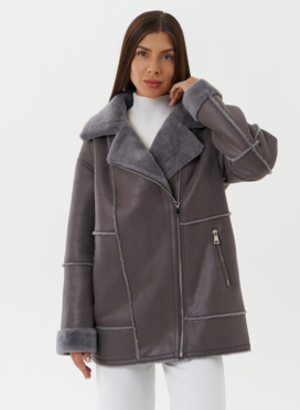 Женская дубленка из эко кожи