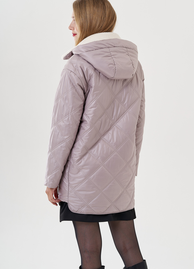 Женское полупальто с капюшоном  модель № 81216 универмаг малина