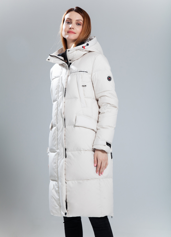 Пуховик женский модель № 312 меха малина