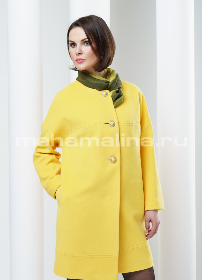 фото Пальто женское, цвет желтый модель № BP-18