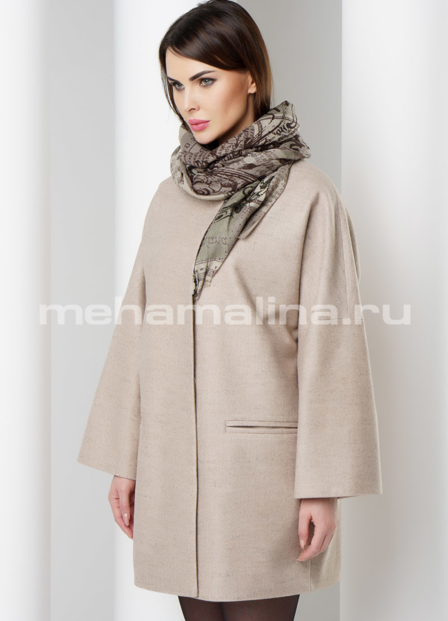 Бежевое пальто Aurora модель № 359 универмаг малина