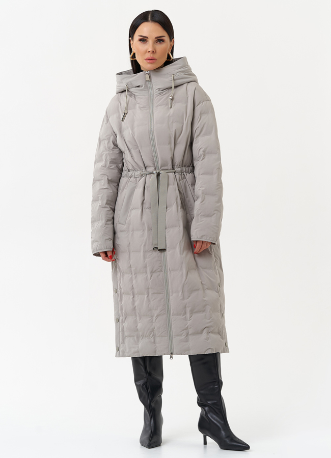 фото Женское утепленное пальто с капюшоном модель № 29943