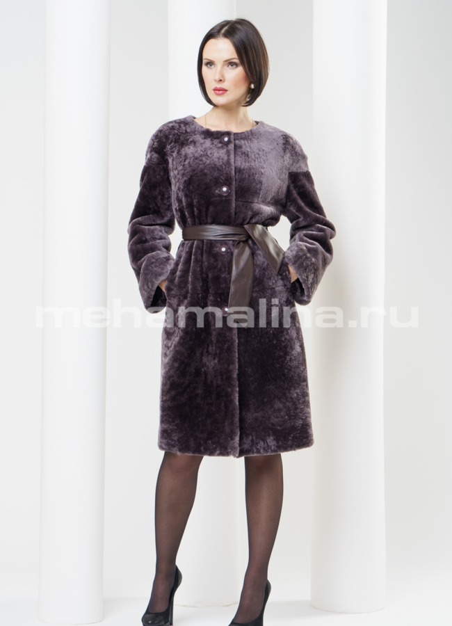 Шуба из астрагана, съемный капюшон модель № S-315 универмаг малина