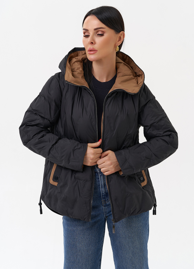 фото Женская утепленная куртка с капюшоном модель № 29941