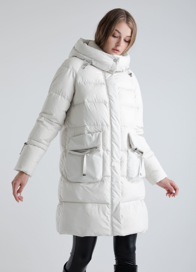 фото Пуховик женский с капюшоном  модель № 25520