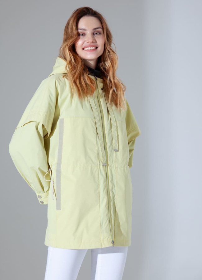 Куртка с капюшоном желтого цвета модель № 523 универмаг малина