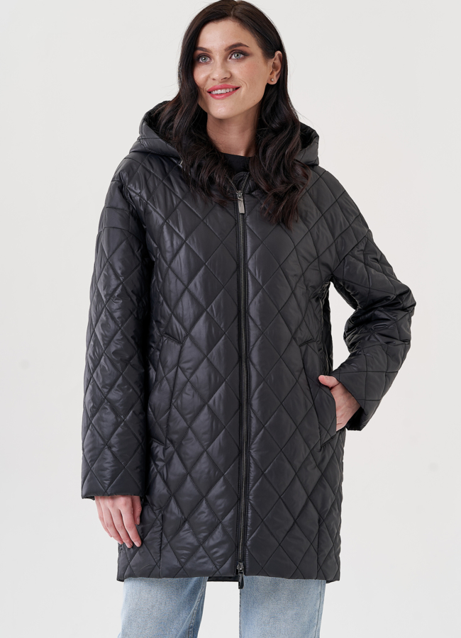 Женское полупальто с капюшоном  модель № 24416 в кредит