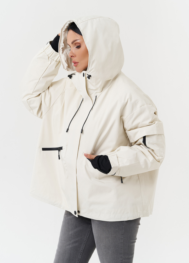 Двойная утепленная куртка с капюшоном модель № 28816 универмаг малина