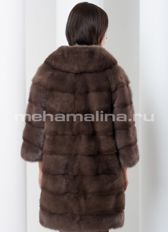Норковая шуба в цвете соболь модель № S-479 в кредит