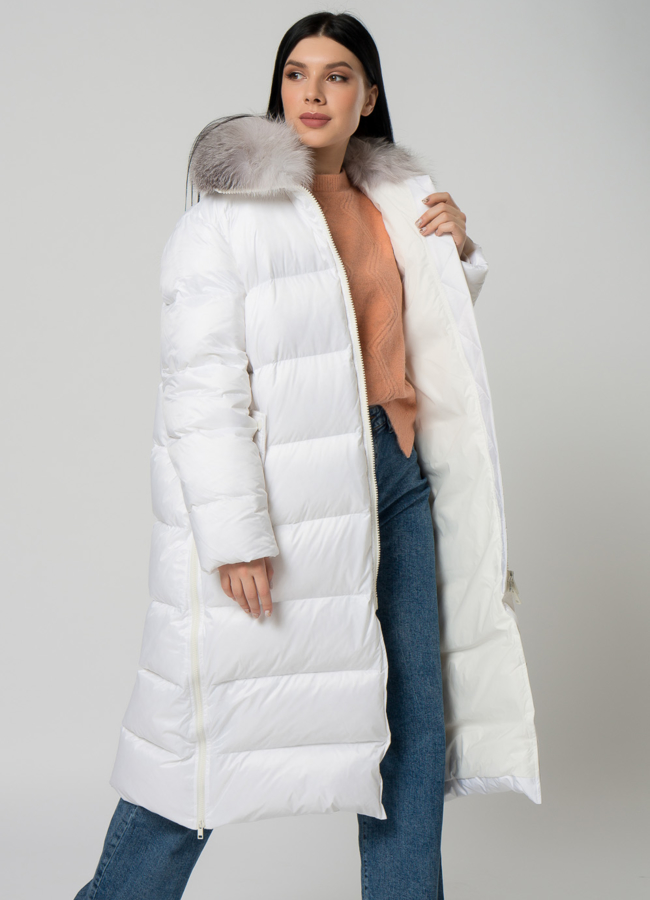Пуховик женский с меховой отделкой  модель № 22167 в кредит