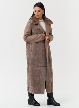 Дубленка из эко кожи с отделкой эко мехом