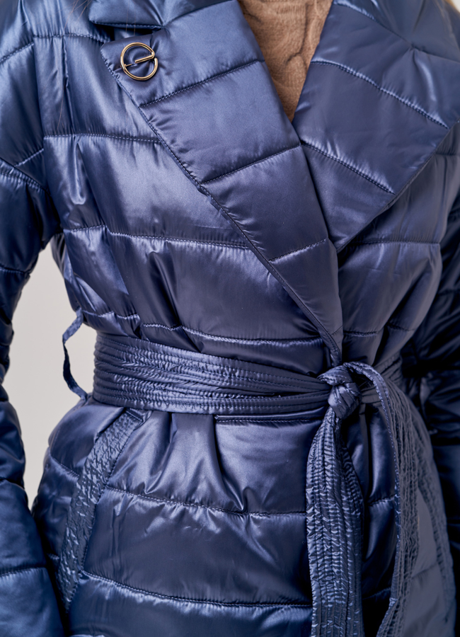 Женское демисезонное пальто синего цвета модель № 20712 универмаг малина