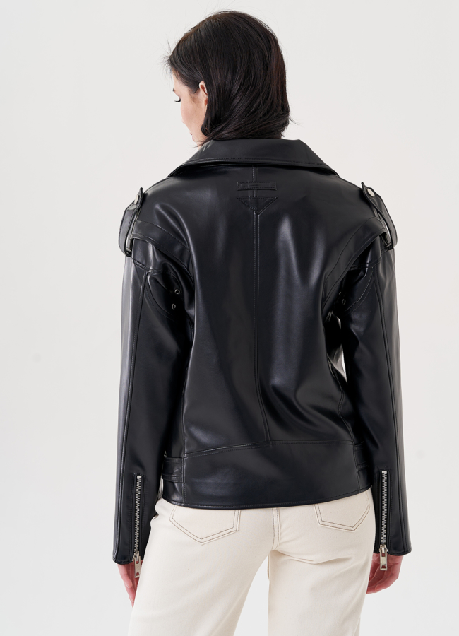 Женская куртка - косуха из эко кожи модель № 24446 в рассрочку