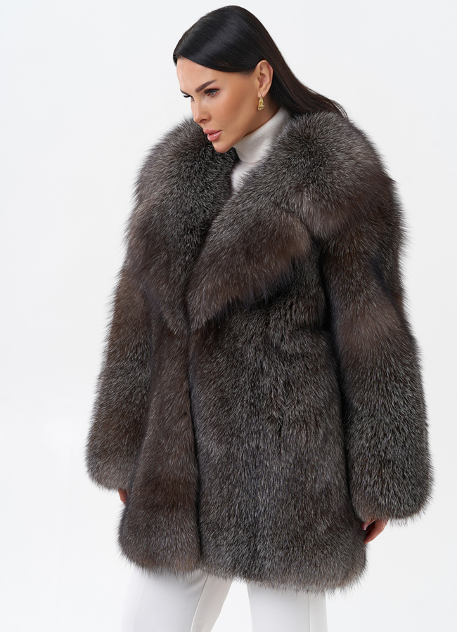 Шуба из финской лисы модель № 29479 универмаг малина