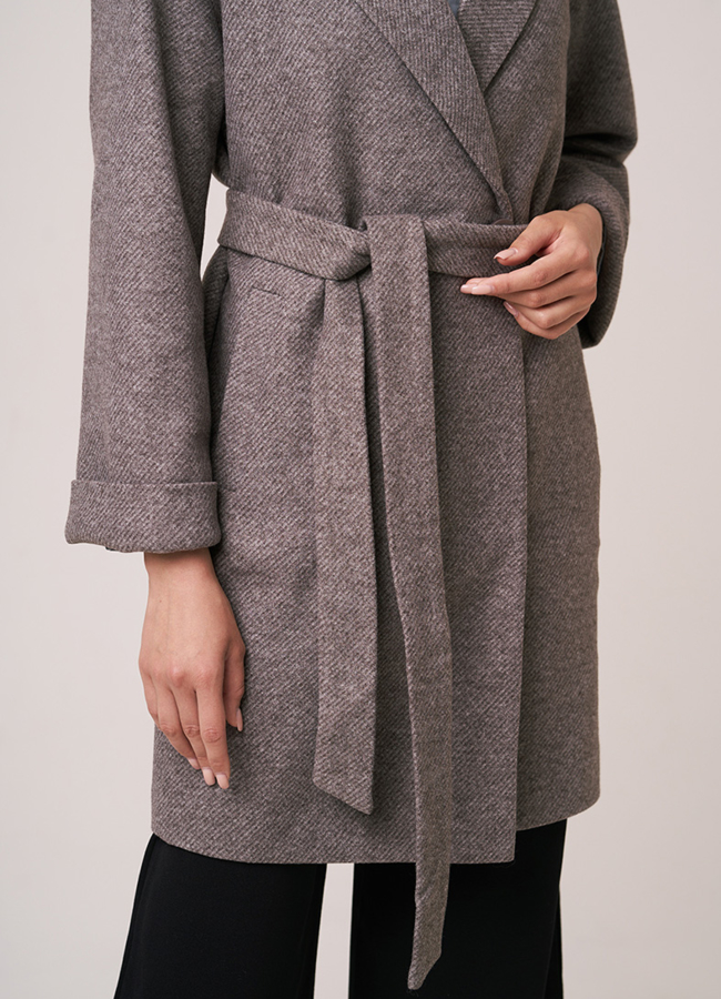 Пальто с английским воротником модель № 5521 в рассрочку