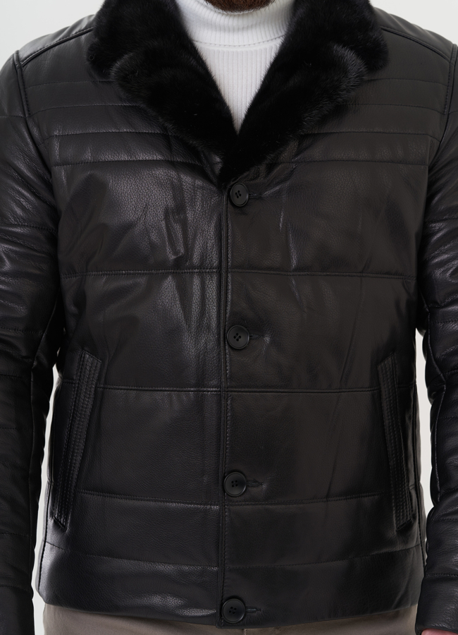 Мужская куртка из натуральной кожи модель № 26181 универмаг малина