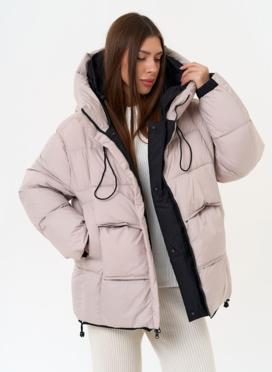 Двухсторонний женский пуховик с капюшоном Двухсторонний женский пуховик с капюшоном