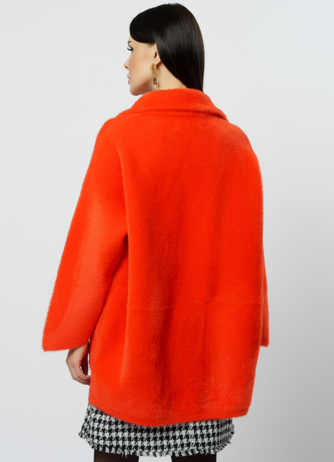 Кардиган с удлиненной спинкой оранжевого цвета модель № 18313 в кредит