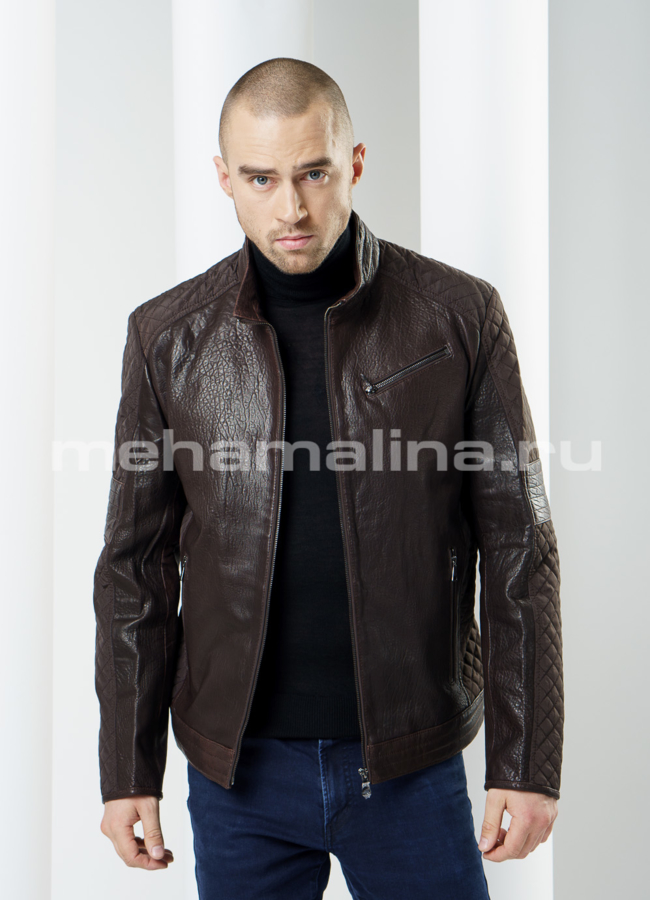 Куртка из комбинированной кожи модель № KP-99 в кредит