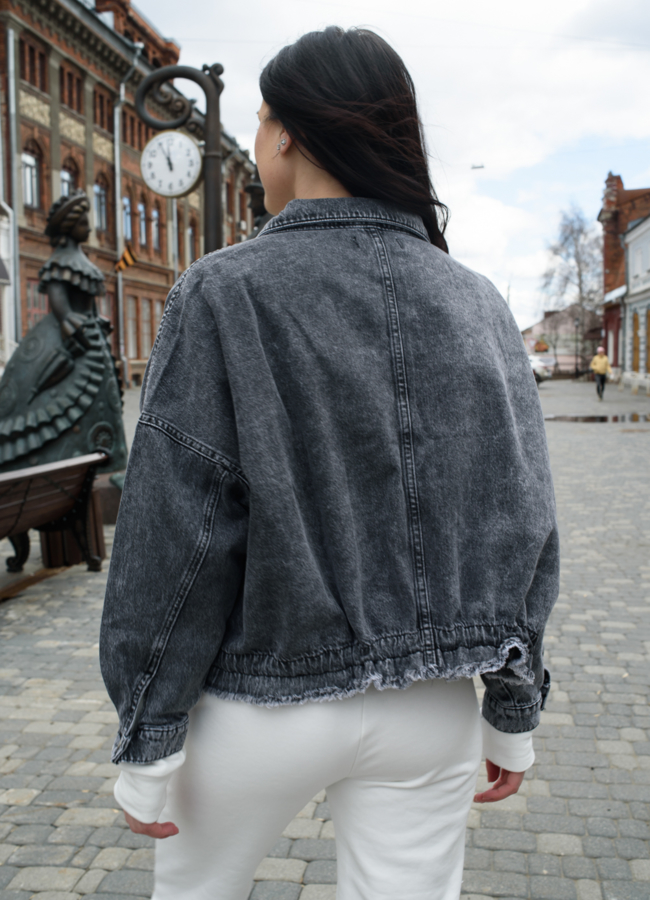 Куртка джинсовая серого цвета модель № 21184 универмаг малина