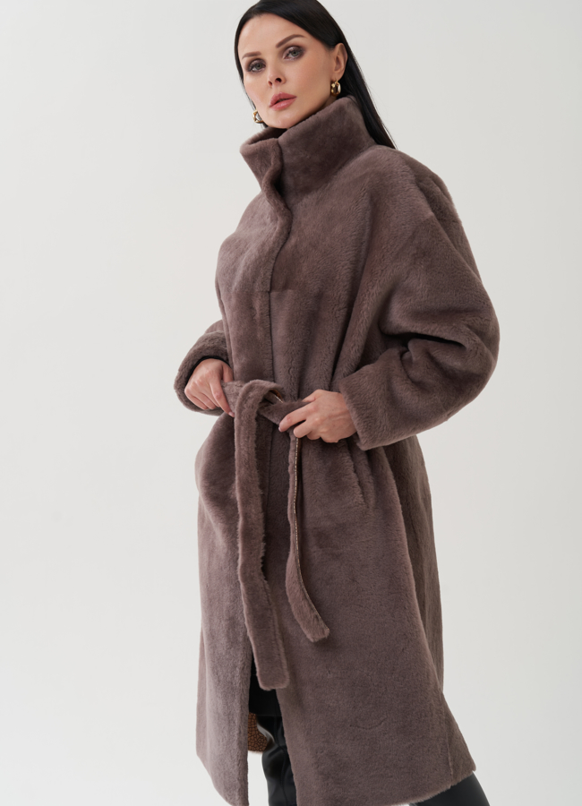 Двухсторонняя дубленка в цвете капучино модель № 25526 универмаг малина