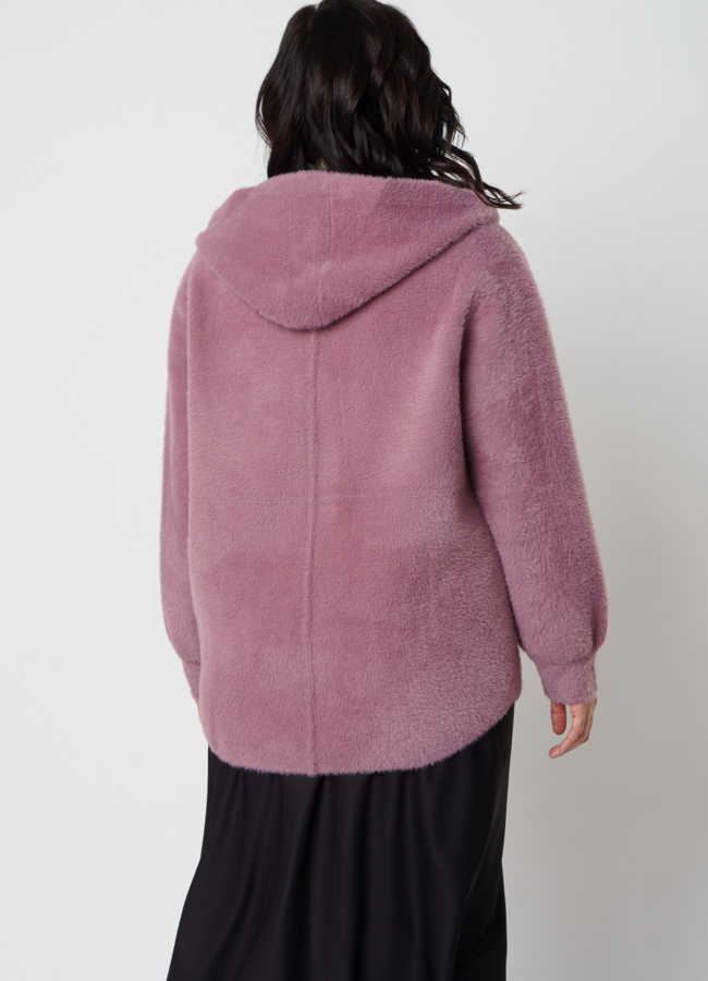 Женский короткий кардиган с капюшоном модель № 9852 в кредит