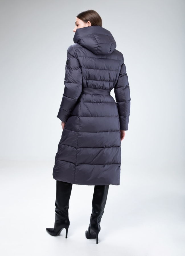Женский пуховик с капюшоном  модель № 25780 универмаг малина