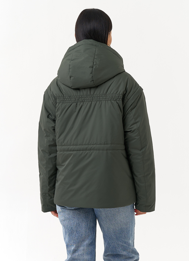 Женская утепленная куртка со съемными рукавами модель № 30010 универмаг малина