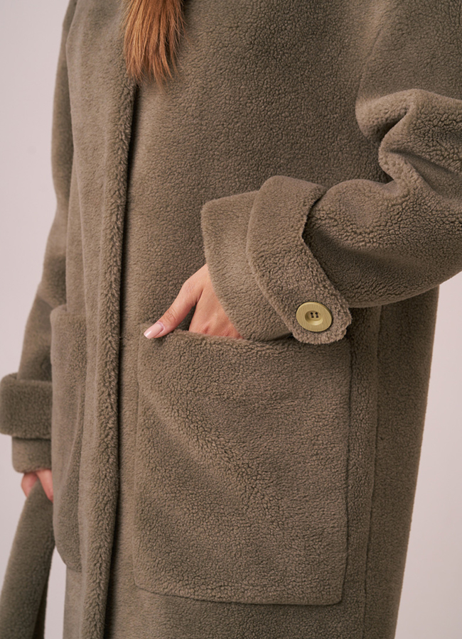 Искусственная шуба с капюшоном модель № 2039 в рассрочку