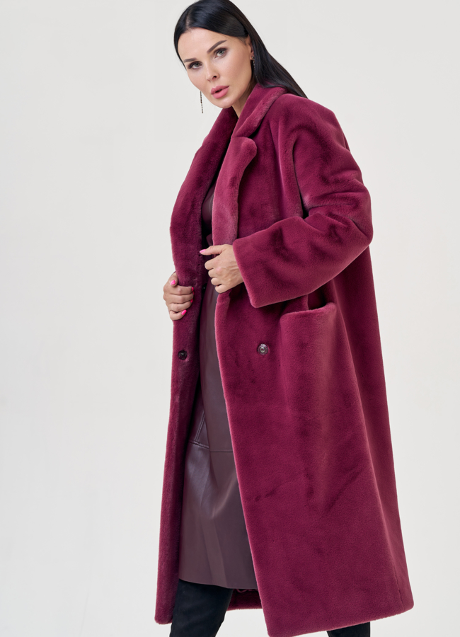 Женское пальто из искусственного меха  модель № 23188 универмаг малина