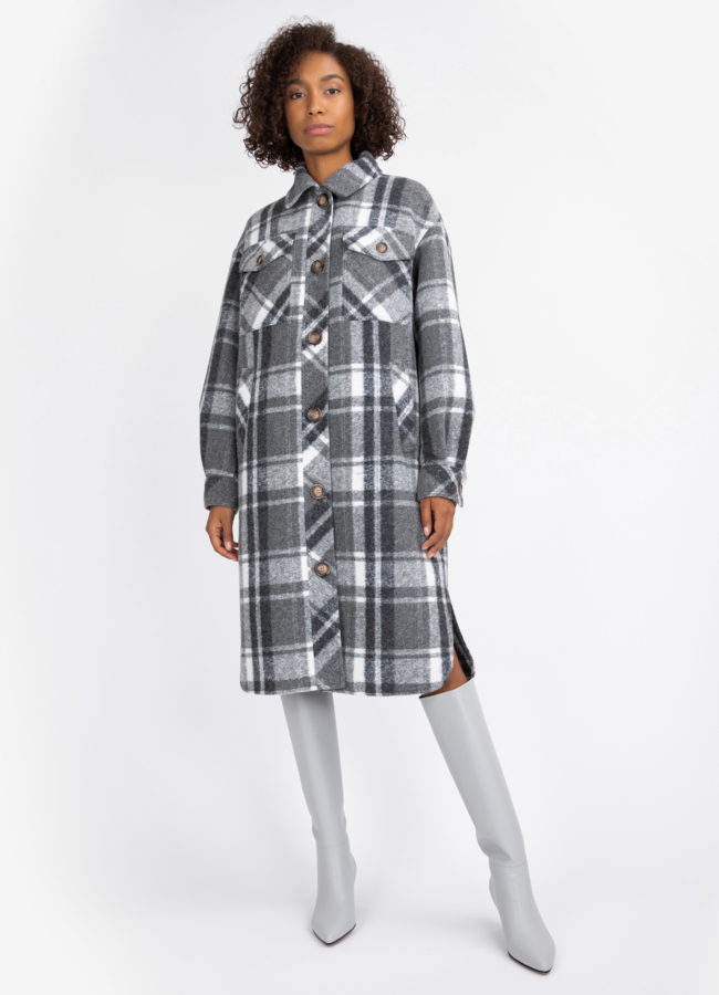 Женское пальто - рубашка  Electra Style модель № 22217 в рассрочку