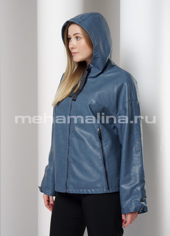 Куртка из эко кожи с капюшоном модель № 582 универмаг малина