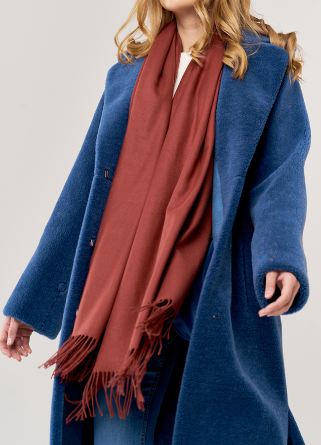 Палантин однотонный  модель № 25 универмаг малина