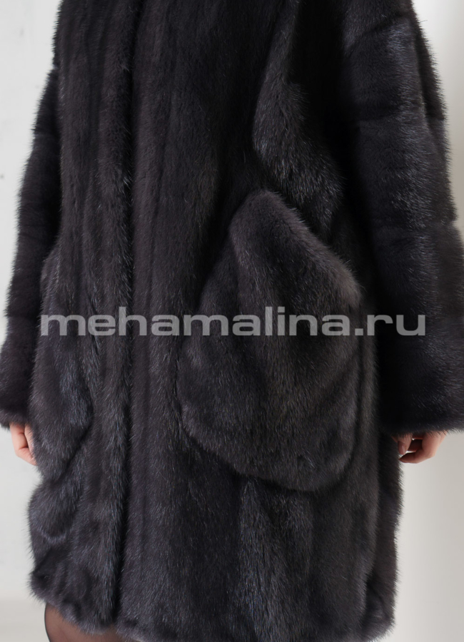 Шуба из норки oversize модель № S-691 универмаг малина
